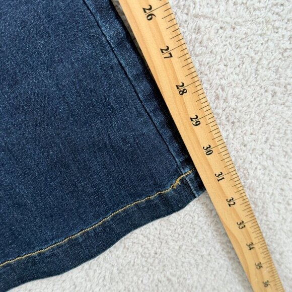 Spanx Women Flare Jeans Small Petite Midnight Shade Indigo Blue Boho Western NWT - Picture 9 of 11